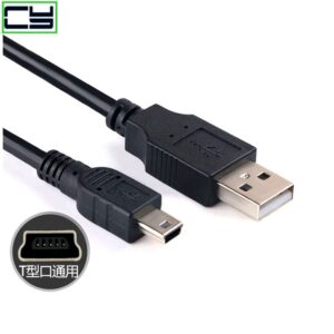 Used black Mini USB 2.0 Data Cable USB~A to Mini~B Charger Cord Compatible with Garmin Nuvi SatNav Dash Cam Camera